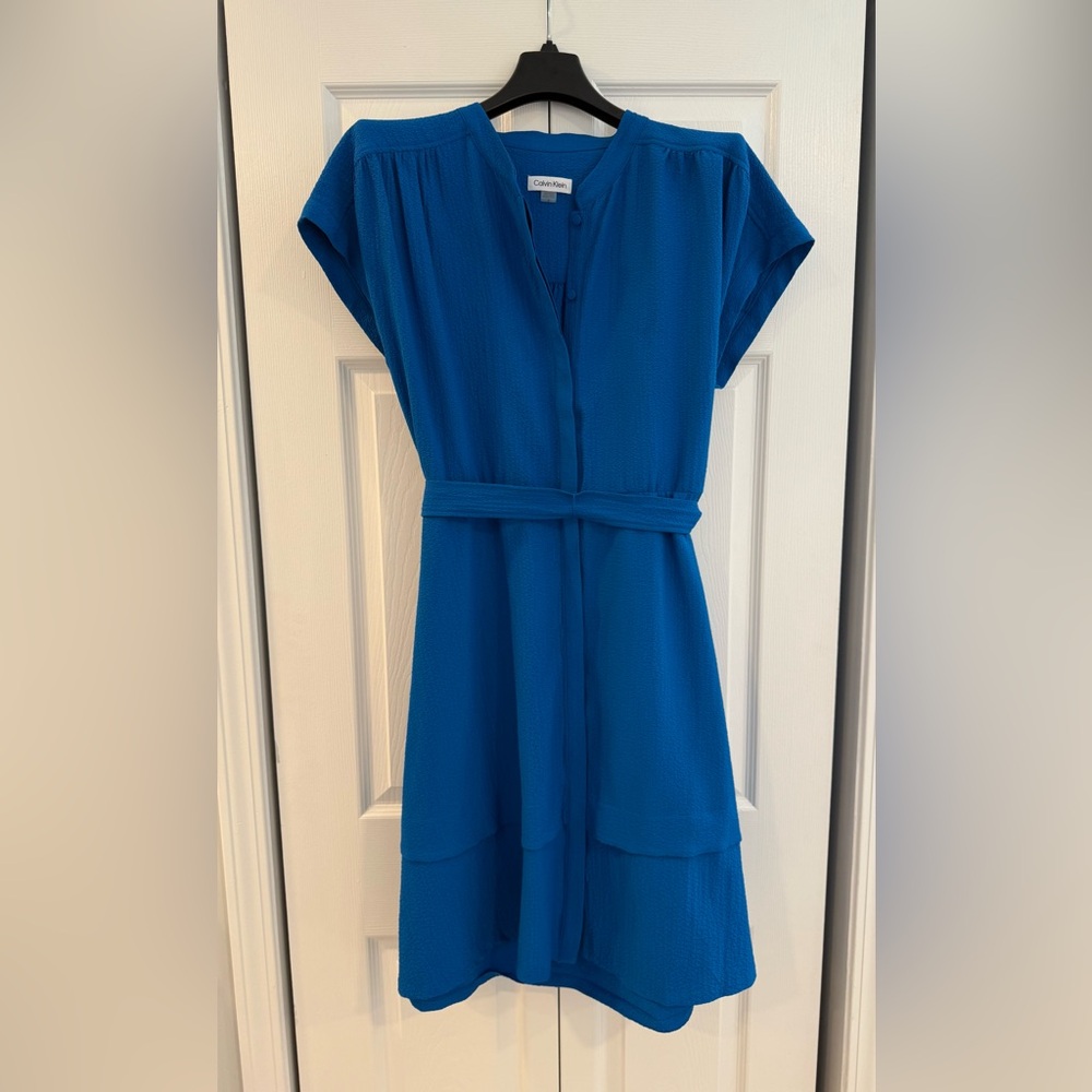 Calvin Klein Vibrant Blue Midi Dress